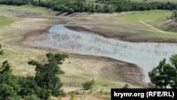 Білогірське водосховище стрімко пересихає. Крим, червень 2024 року