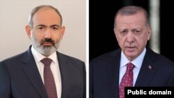 Ermənistan baş naziri Nikol Pashinyan, Türkiyə prezidenti Receb Tayyib Erdoğan