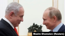 Rusiya prezidenti Vladimir Putin Moskvada İsrailin baş naziri Benyamin Netanyahu ilə görüşür. 2020