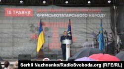 Рефат Чубаров на митинге памяти жертв депортации крымских татар в Киеве. 18 мая 2018 года