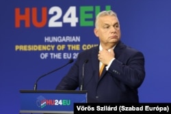 Премьер-министр Венгрии Виктор Орбан в Будапеште во время неформальной встречи лидеров ЕС. 8 ноября 2024 года