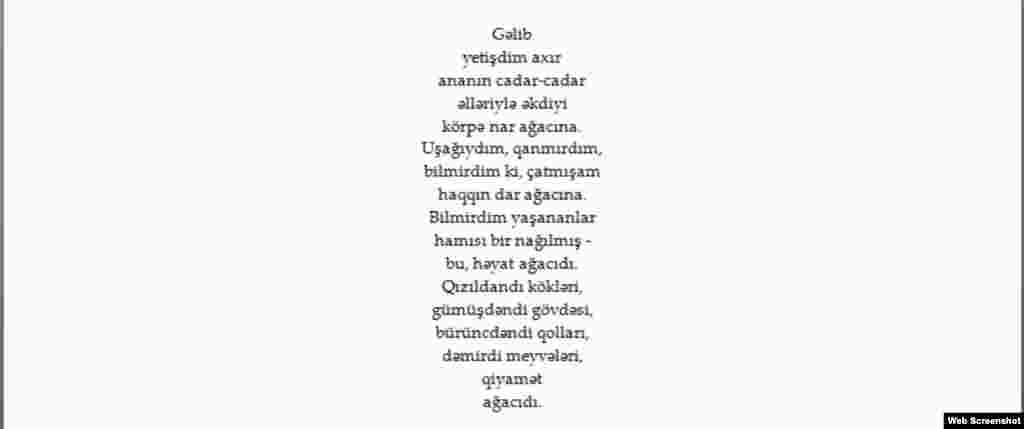 Azerbaijan - Poem by Azeri poet Asad Jahangir